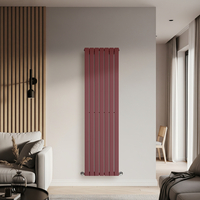 Radiateur vertical eau chaude - 178 x 49 cm - Rouge brique tendance - Acier - Mural - Eau chaude - Hudson Reed