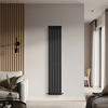 Radiateur vertical gris foncé - 178 x 35 cm - Acier mural - 1 rang - Chauffage salon,  cuisine & chambre - Hudson Reed
