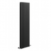 Radiateur vertical noir - 175 x 41 cm - 1200W - Chauffage eau chaude mural - Acier moderne design - Hudson Reed