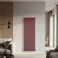 Radiateur vertical plat - 160 x 56 cm - Acier design rouge brique - Chauffage mural eau - Hudson Reed