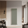 Radiateur vertical plat - 160 x 56 cm - Acier design vert sauge - Chauffage mural eau - Hudson Reed