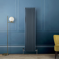Radiateur vertical style fonte - 180 x 47 cm - Bleu - 3 rangs - Design rétro - Windsor - Hudson Reed