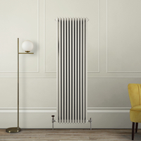 Radiateur vertical style fonte - 180 x 56 cm - Beige - Triple rangs - Design rétro - Windsor - Hudson Reed