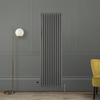 Radiateur vertical style fonte - 180 x 56 cm - Gris - Triple rangs - Design rétro - Windsor - Hudson Reed