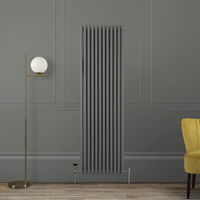 Radiateur vertical style fonte - 180 x 56 cm - Gris - Triple rangs - Design rétro - Windsor - Hudson Reed