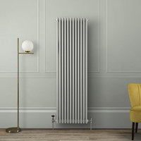 Radiateur vertical style fonte - 180 x 56 cm - Gris - Triple rangs - Design rétro - Windsor - Hudson Reed