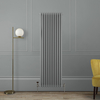 Radiateur vertical style fonte - 180 x 56 cm - Gris - Triple rangs - Design rétro - Windsor - Hudson Reed