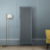 Radiateur vertical style fonte - 180 x 65 cm - Gris - 3 rangs - Design rétro - Windsor - Hudson Reed