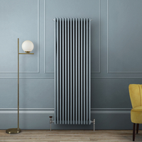 Radiateur vertical style fonte - 180 x 65 cm - Gris - 3 rangs - Design rétro - Windsor - Hudson Reed