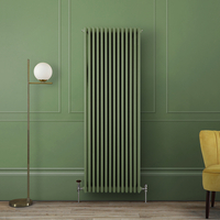 Radiateur vertical style fonte - 180 x 65 cm - Vert - Triple rangs - Design rétro - Chauffage central - Windsor - Hudson Reed