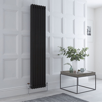 Radiateur vertical style fonte – Noir - Trois rangs – 180 x 38 cm - Design rétro - Windsor - Hudson Reed