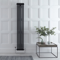 Radiateur vertical style fonte rétro – 180 cm x 29 cm – Noir – Triple rang – Windsor