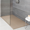 Receveur de douche à effet texturé - Beige (Sand) - Avec kit de rehausse en niche - 120 cm x 90 cm - Rockwell