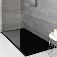 Receveur de douche à effet texturé - Gris anthracite - 80 x 80 cm - Sans kit de rehausse - Rockwell