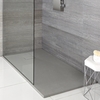 Receveur de douche à effet texturé - Gris clair - 170 x 80 cm - Avec kit de rehausse en niche - Rockwell