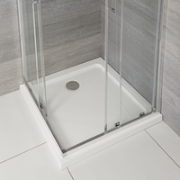 Receveur de douche carrré plat - Blanc – Antidérapant – 70 cm x 70 cm – Hudson Reed