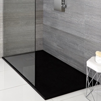 Receveur de douche plat - 120 x 90 cm - Résine texturée - Gris anthracite - Hudson Reed