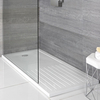 Receveur de douche rectangulaire plat - Blanc – Antidérapant – 160 cm x 80 cm – Hudson Reed