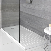 Receveur de douche rectangulaire plat - Blanc – Antidérapant – 160 cm x 80 cm – Hudson Reed