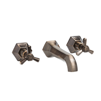 Robinet lavabo mural - 3 trous – Bronze brossé – Earlham - Hudson Reed