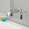 Robinet Baignoire Mural Rétro - Bec Style Anglais Noir Chrome Laiton