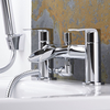 Robinet Baignoire sur Plage - Douchette Mural & Jet Bec Remplisseur Cascade - Hudson Reed