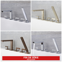 Robinet bain douche avec douchette – 5 trous – Choix de finitions - Kubix