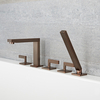 Robinet bain douche moderne – 5 trous de robinetterie – Bronze huilé - Kubix