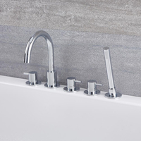 Robinet bain douche moderne – 5 trous de robinetterie – Chromé - Como