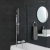 Robinet bain douche mural thermostatique – Douchette sur rampe – Chromé - Kubix