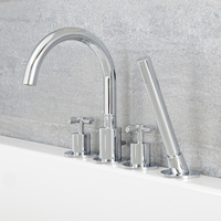 Robinet bain douche rétro – 4 trous de robinetterie – Chromé - Tec