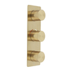 Robinet de douche thermostatique avec inverseur - Or satiné – 3 fonctions - Design moderne - Lune - Hudson Reed