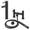 Robinet de lavabo haut rond et mitigeur bain-douche - Design noir - Nero - Hudson Reed