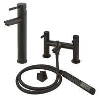 Robinet de lavabo haut rond et mitigeur bain-douche - Design noir - Nero - Hudson Reed