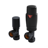 Robinet de Radiateur d’Angle Thermostatique – Design Noir - Hudson Reed