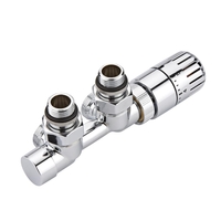 Robinet de radiateur d’angle thermostatique – Raccordement Central - Adaptateur PEX 12mm