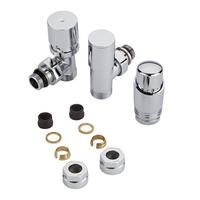 Robinet de radiateur thermostatique - Chromé - Adaptateurs cuivre 15mm