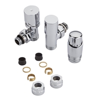 Robinet de radiateur thermostatique – Chromé - Adaptateurs cuivre 16mm