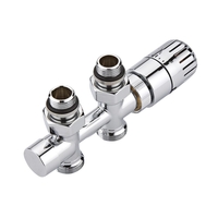 Robinet de radiateur thermostatique d’angle – Raccordement central - Adaptateur multicouche 14mm