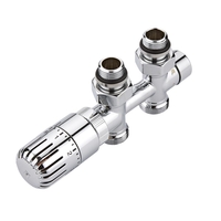 Robinet de radiateur thermostatique droit – Raccordement central - Adaptateur cuivre 12mm