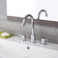 Robinet lavabo moderne – 3 trous de robinetterie – Chromé - Como