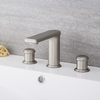 Robinet lavabo moderne – 3 trous de robinetterie – Nickel brossé - Aldwick