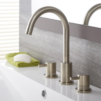 Robinet lavabo moderne – 3 trous de robinetterie – Nickel brossé - Como