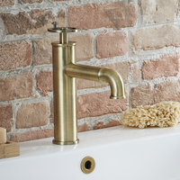 Robinet Lavabo Or Doré - Industriel Rétro Steampunk Ancien - Hudson Reed Monotrou