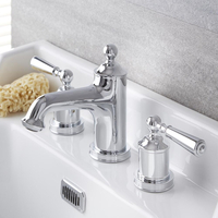 Robinet lavabo rétro – 3 trous de robinetterie – Chromé - Colworth