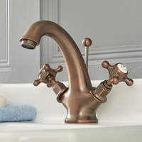 Robinet Rétro Lavabo - Poignée Croisillion Vintage Bronze - Elizabeth