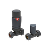Robinets de radiateur droit - Thermostatique - Gris - Morderne - Hudson Reed