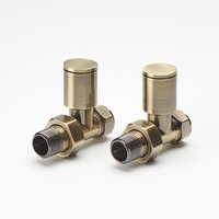 Robinets de radiateur (paire) moderne - Or doré - Droit - Hudson Reed
