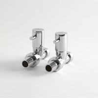 Robinets Radiateur/Sèche-Serviettes Droits Laiton Chromé Style Moderne