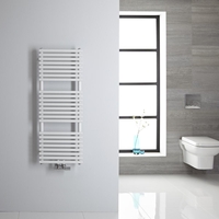 Sèche Serviette Eau Chaude 106 x 40cm - Design Acier Blanc - Hudson Reed